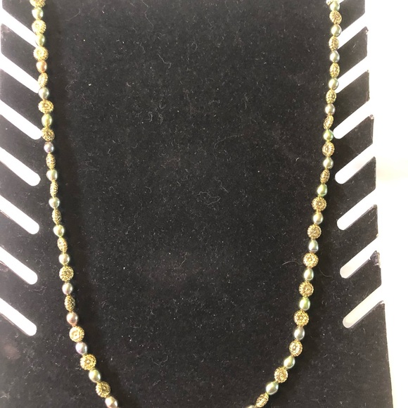 Peacock Iridescent pearl vintage new 33.5” necklace - Picture 1 of 5